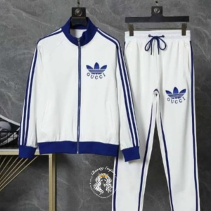 Adidas Tracksuit Set - White & Royal Blue